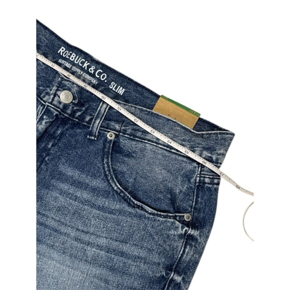 Roebuck & CO Men’s Slim Fit Jeans Indigo Breeze 34x32 Tapered Leg Streetwear New - Picture 5 of 9